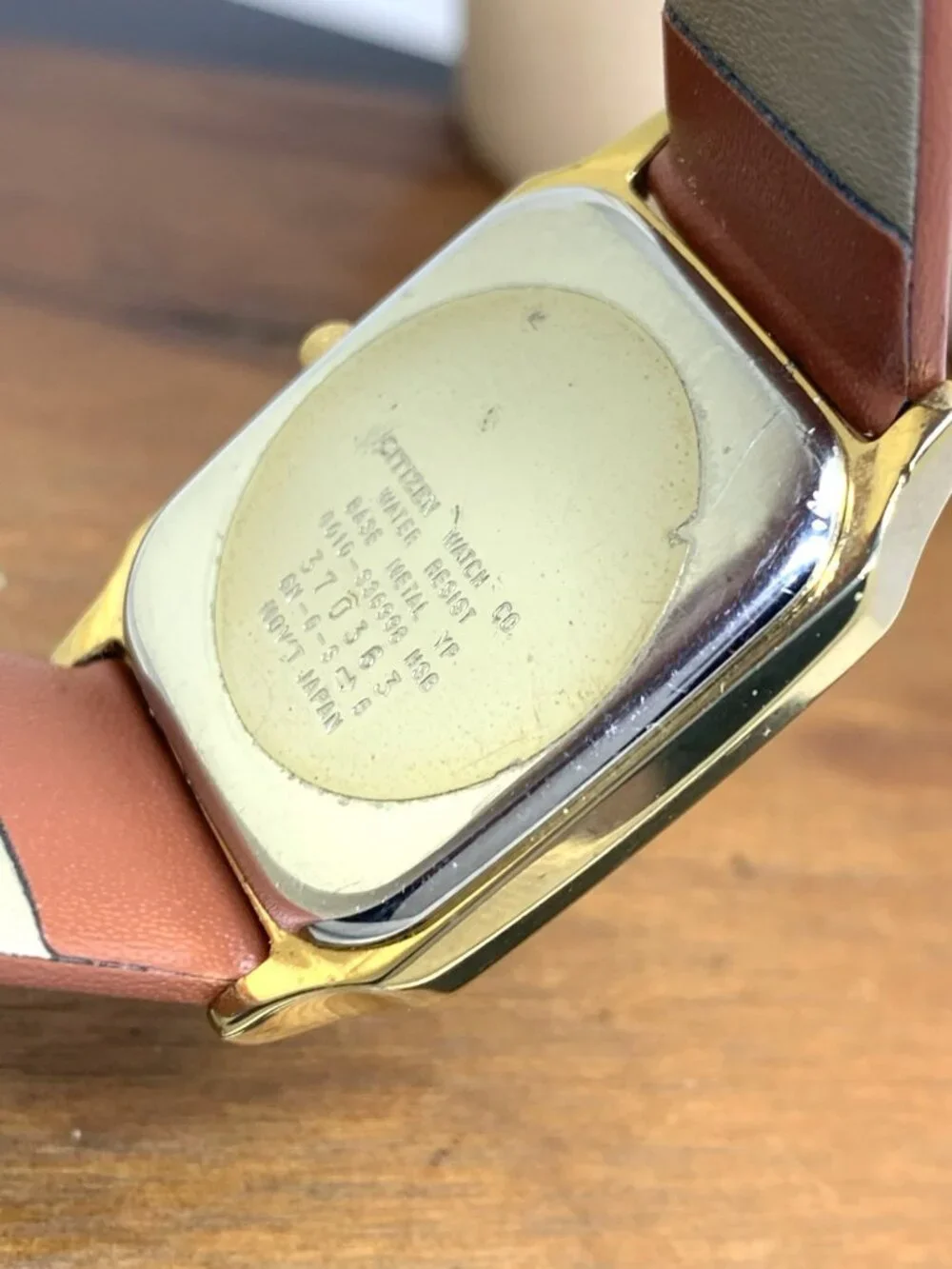 Citizen Men's Watch 6010-S36998 Quartz Silver Dial Brown Leather Strap 28mm